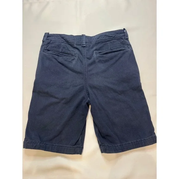 Abercrombie Kids Chino Shorts Boys 13/14 Navy Blue Excellent Flat Front Cotton - Picture 3 of 3